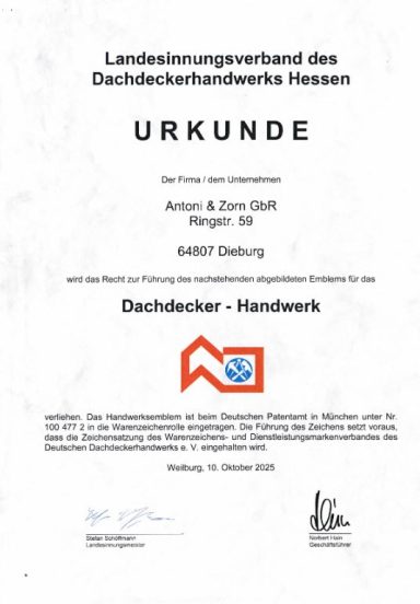Wir sind Mitglied im Landesinnungsverband des Dachdeckerhandwerks Hessen Wir sind Mitglied im Landesinnungsverband des Dachdeckerhandwerks Hessen
